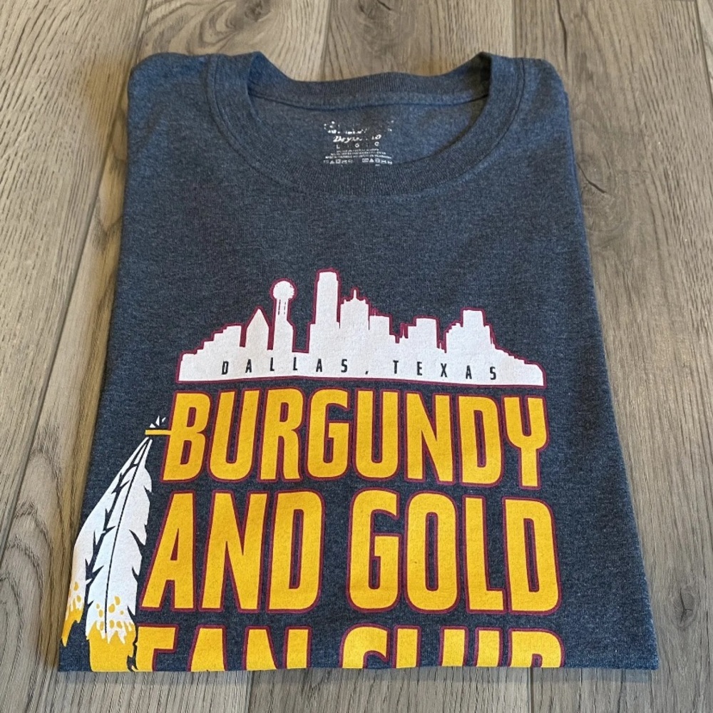 Washington Redskins Football Burgundy & Gold Fan Club T Shirt Men’s L Dallas TX - Picture 9 of 10